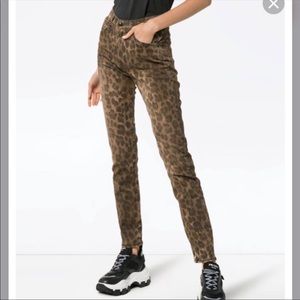 R13 Leopard High Rise Skinny Jeans